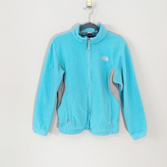 The North Face blue long sleeve fleece full zipper lightweight jacket - Picture 1 of 9